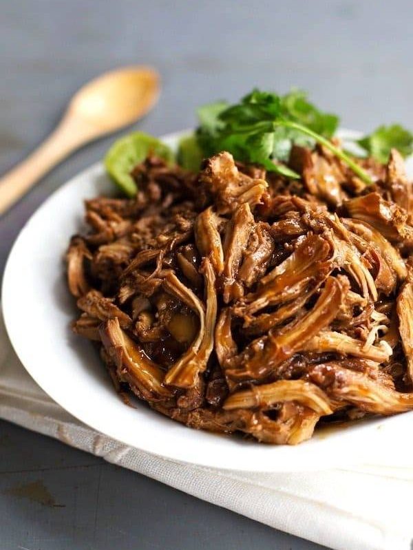 Honey Glazed Crockpot Chicken Adobo - simple pantry ingredients, hardly any hands-on time, 200 calories. | https://wellness-journal.site