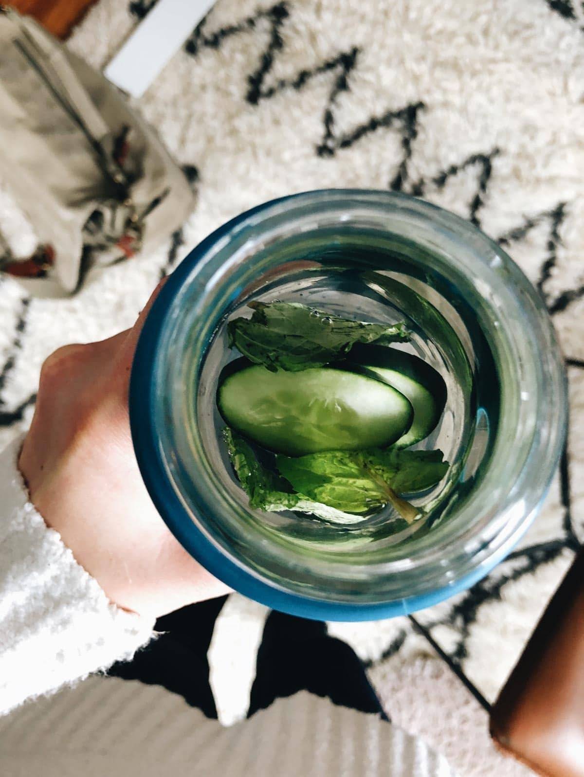 Cucumber mint water.