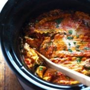 Super Easy Skinny Veggie Crockpot Lasagna - a handful of simple ingredients for a healthy family dinner. | https://wellness-journal.site