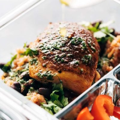 Spicy Chicken Meal Prep in meal prep container.